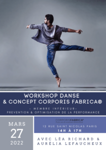Affiche du workshop danse en mars 2022