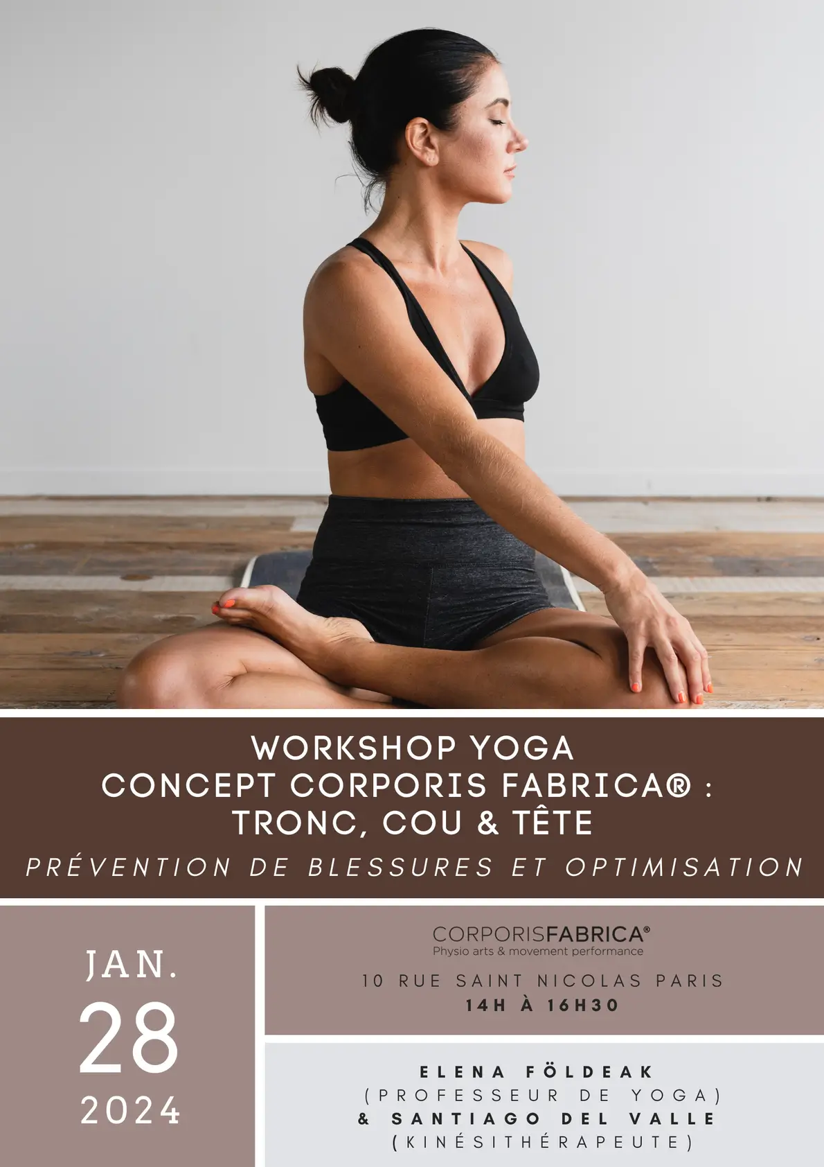 Affiche workshop Yoga Corporis Fabrica